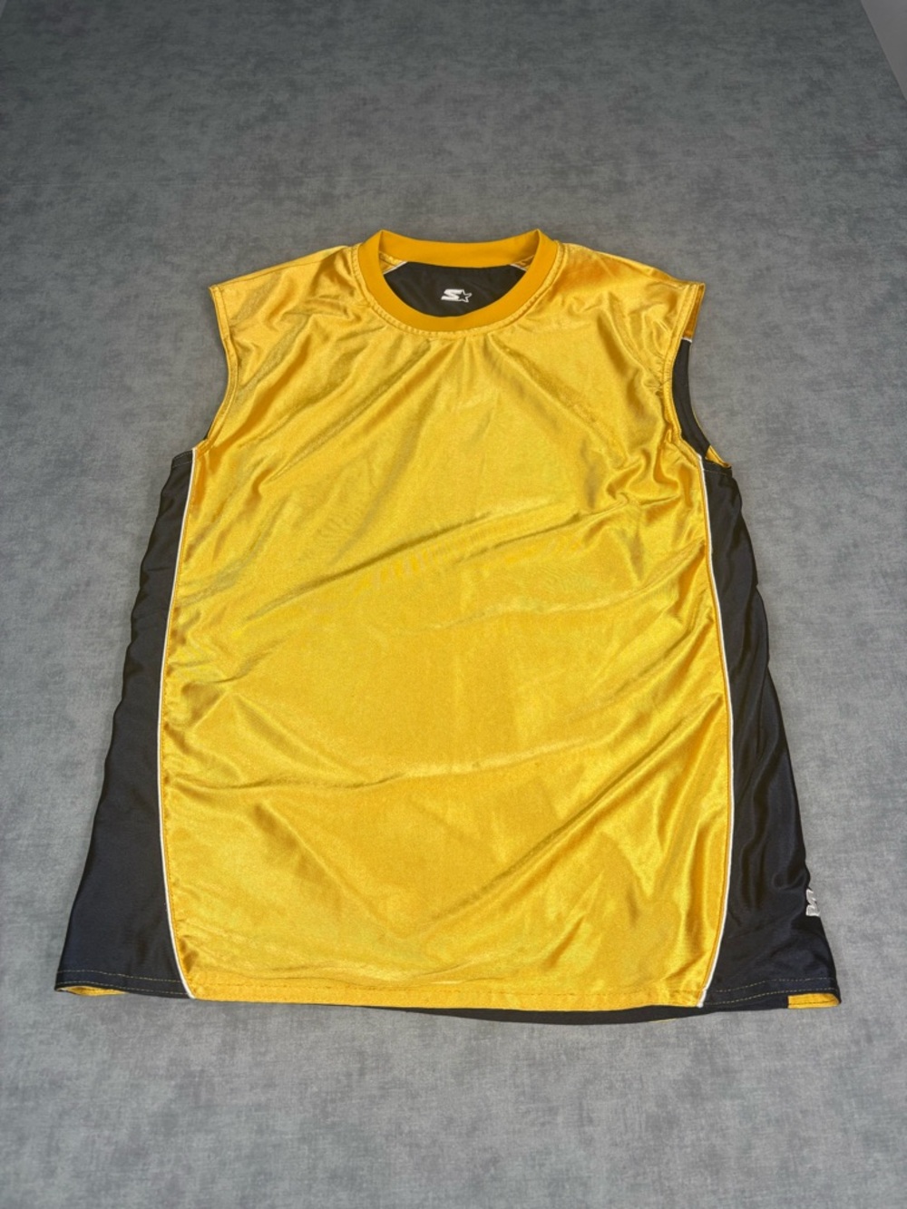 Vintage Starter Reversible Jersey Boys XL 16-18 Gold Navy Sleeveless
